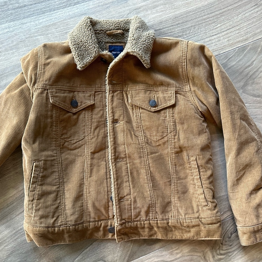 Gap Tan Corduroy Jacket Sherpa lined kids xl